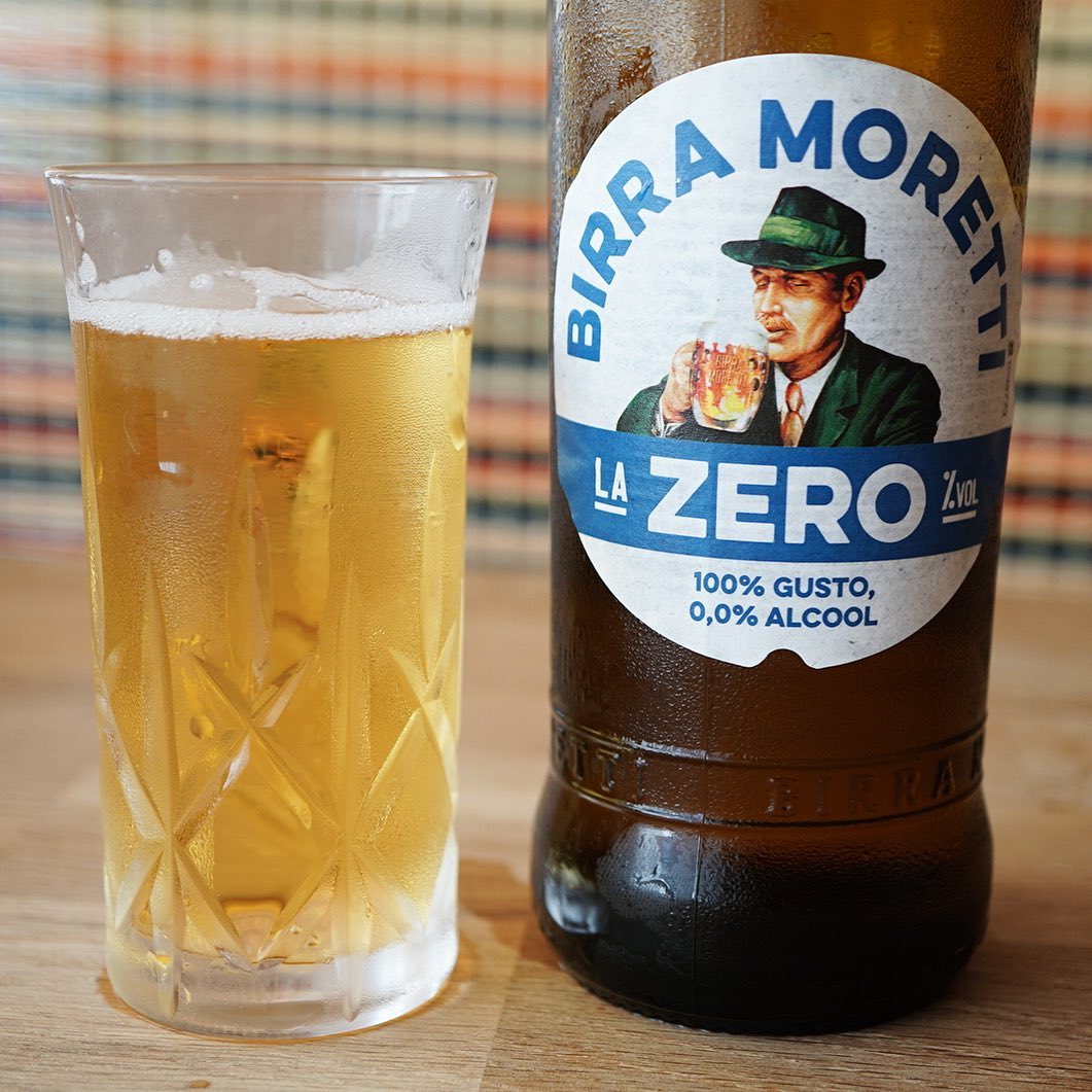 さてと当店お休み中の火曜日ですが、引き続きの禁酒暗黒時代が進行中はせめてものノンアルビールがイタリアの小粋なおじさん「モレッティ・ゼロ」にチェンジでよろしくたのみますねー！（お）