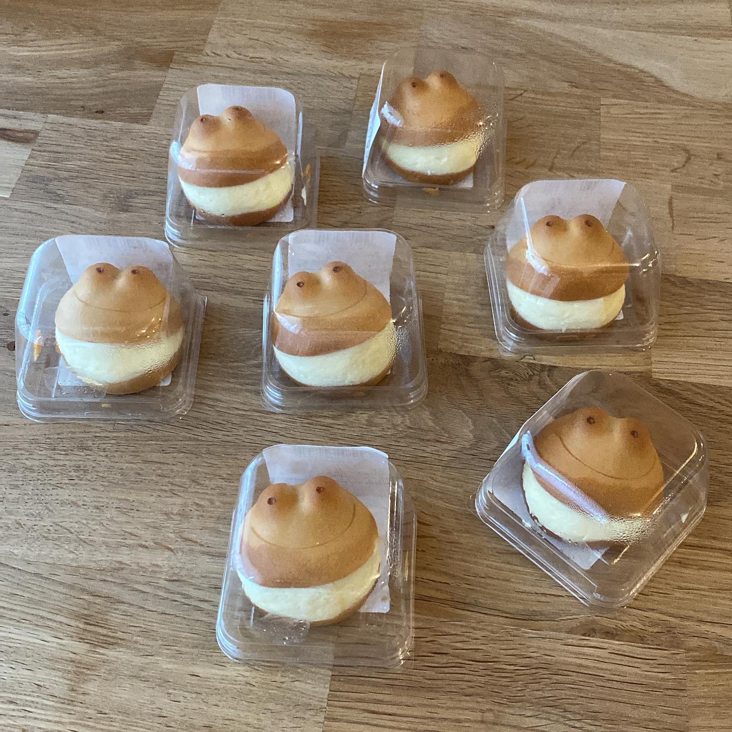 #リトスタおやつ通信 
なべさんからの差し入れ「ケロトッツォ」！見てください、このなんともいえぬ表情…！クリームチーズ&レモンとあんこの和菓子ってちょっと珍しいですよね、素敵な組み合わせに心躍らせる午後です。名古屋の名物お菓子のようで、興味のある方は次回のリトスタ新聞のなべさんの記事に詳細が。読んでいただけたら幸いです（ぬ）