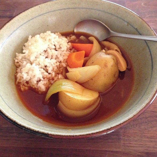 今週の朝ごはんは、スープカレー。