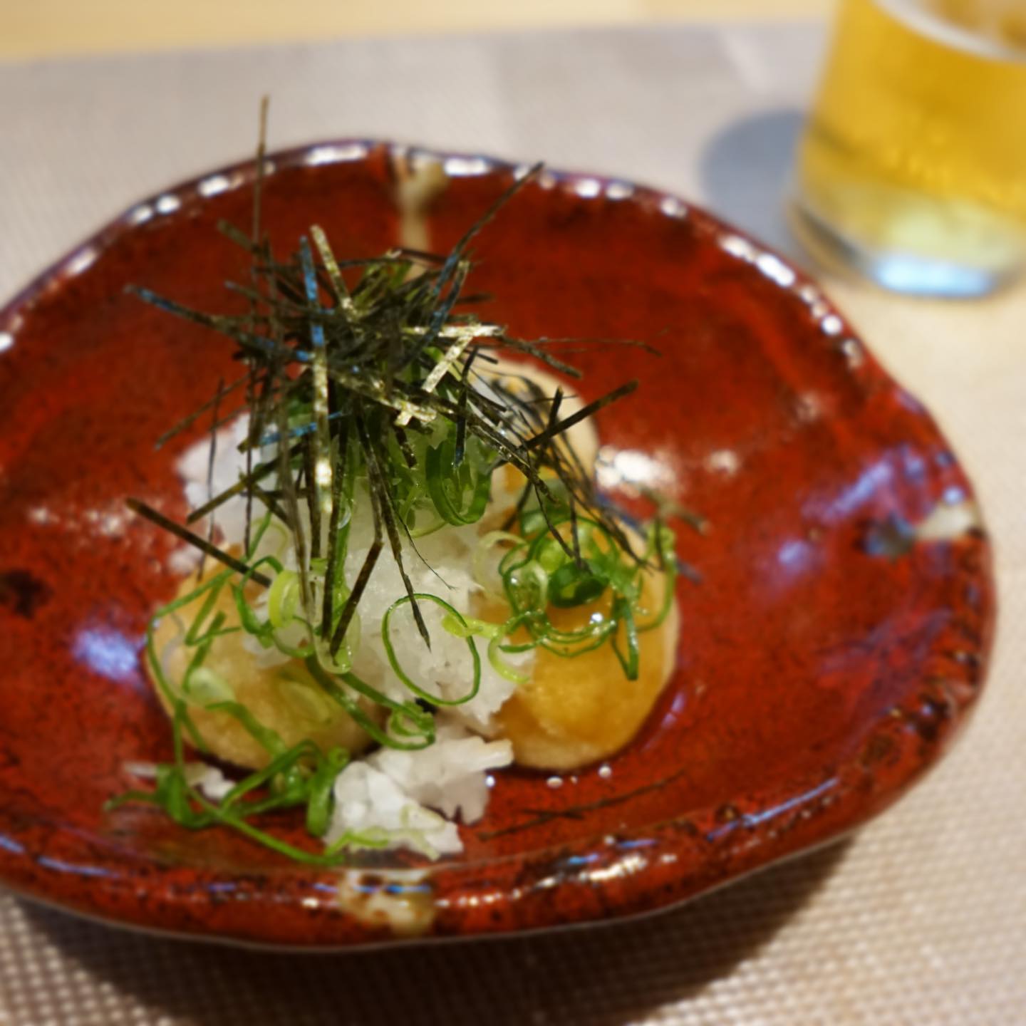 さてさて、昨夜の壱昇さんのお料理、全て美味しくいただきました！
まずは蓮根もちの揚げだし。王道ですねー（麻）