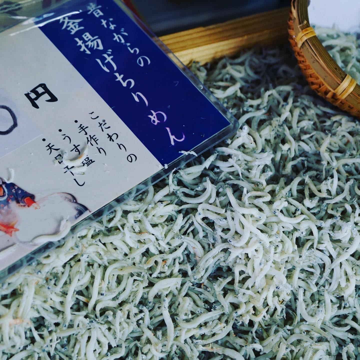 木曜市で仕入れました釜揚げちりめん！これで明後日のランチは釜揚げちりめんご飯御膳のつもり！（麻）